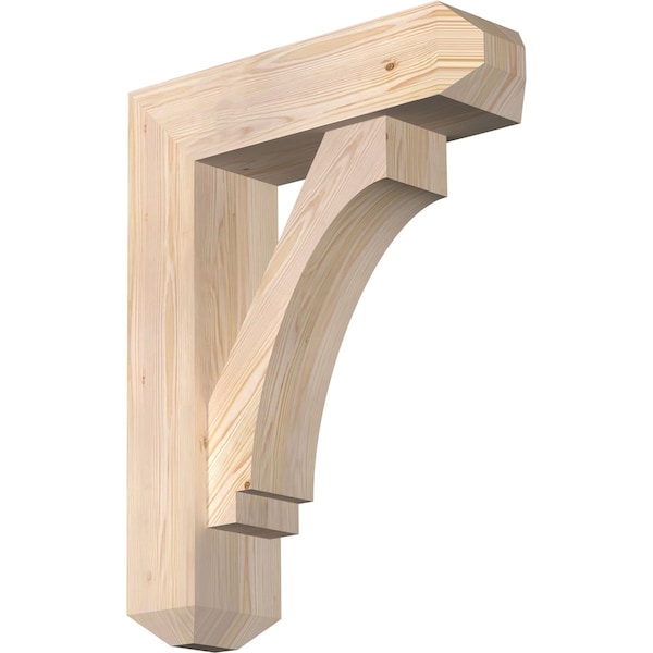 Ekena Millwork Imperial Craftsman Smooth Bracket w/ Offset Brace, Douglas Fir, 7 1/2"W x 26"D x 34"H BKT0806X26X34IMP04SDF - main